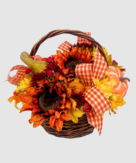 Harvest Hug Basket - Silk Flowers