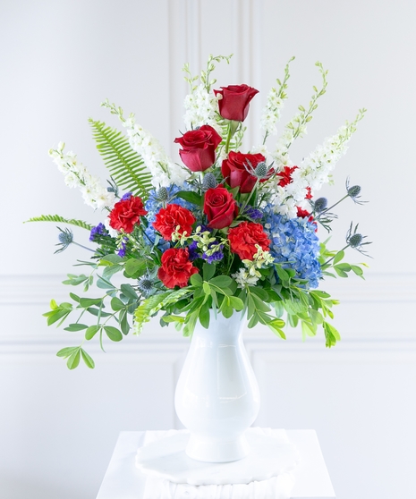 Patriotic White Vase